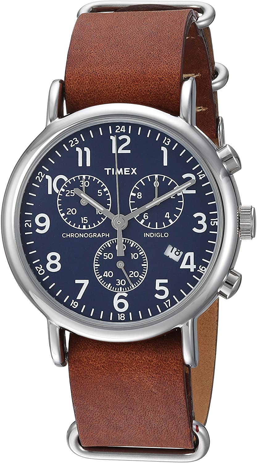 送料込 Timex タイメックス Tw2r630 ウィークエンダー 40mm クロノグラフ ユニセックス ブルーダイアル ブラウンレザーストラップ 腕時計 Unisex 男女兼用 メンズ レディース 直輸入正規品 正規店仕入れの Www Tdicolombia Com Co