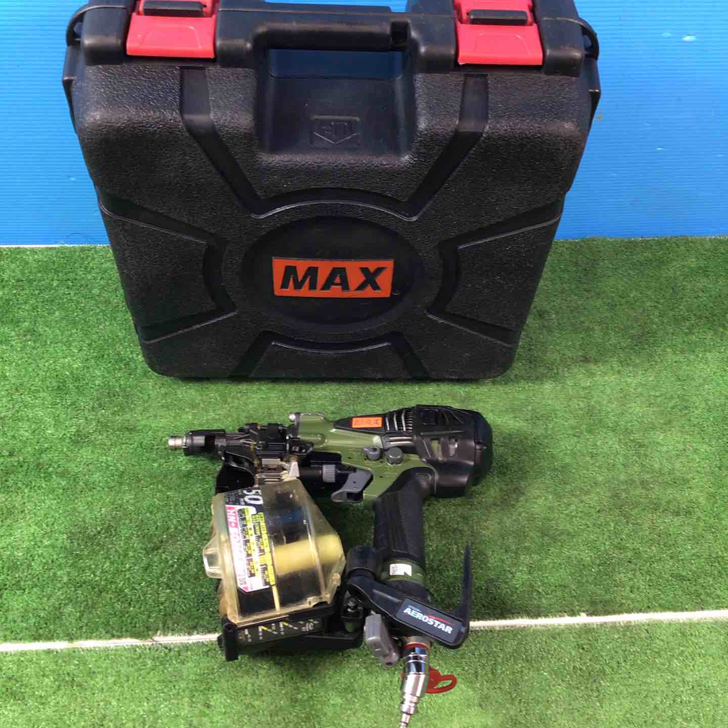 【中古】★マックス(MAX) 高圧大気圏釘打ち機 HN-50N4(D)_ミリタリー緑であること【岩槻店】