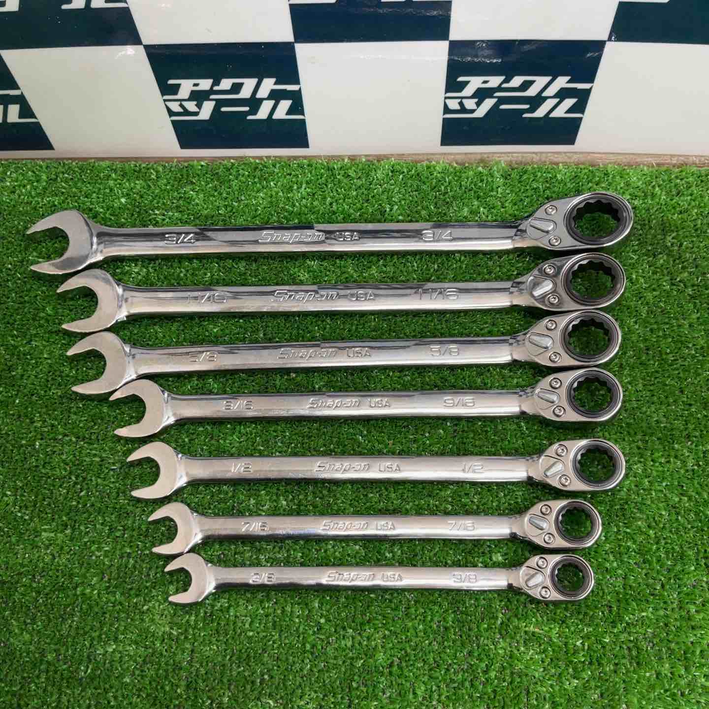 【中古】スナップオン(Snap-on) ラチェットコンビネーションレンチセット 7点 鍵SOXRR24A/22/20/18/16/14/12【草加店】