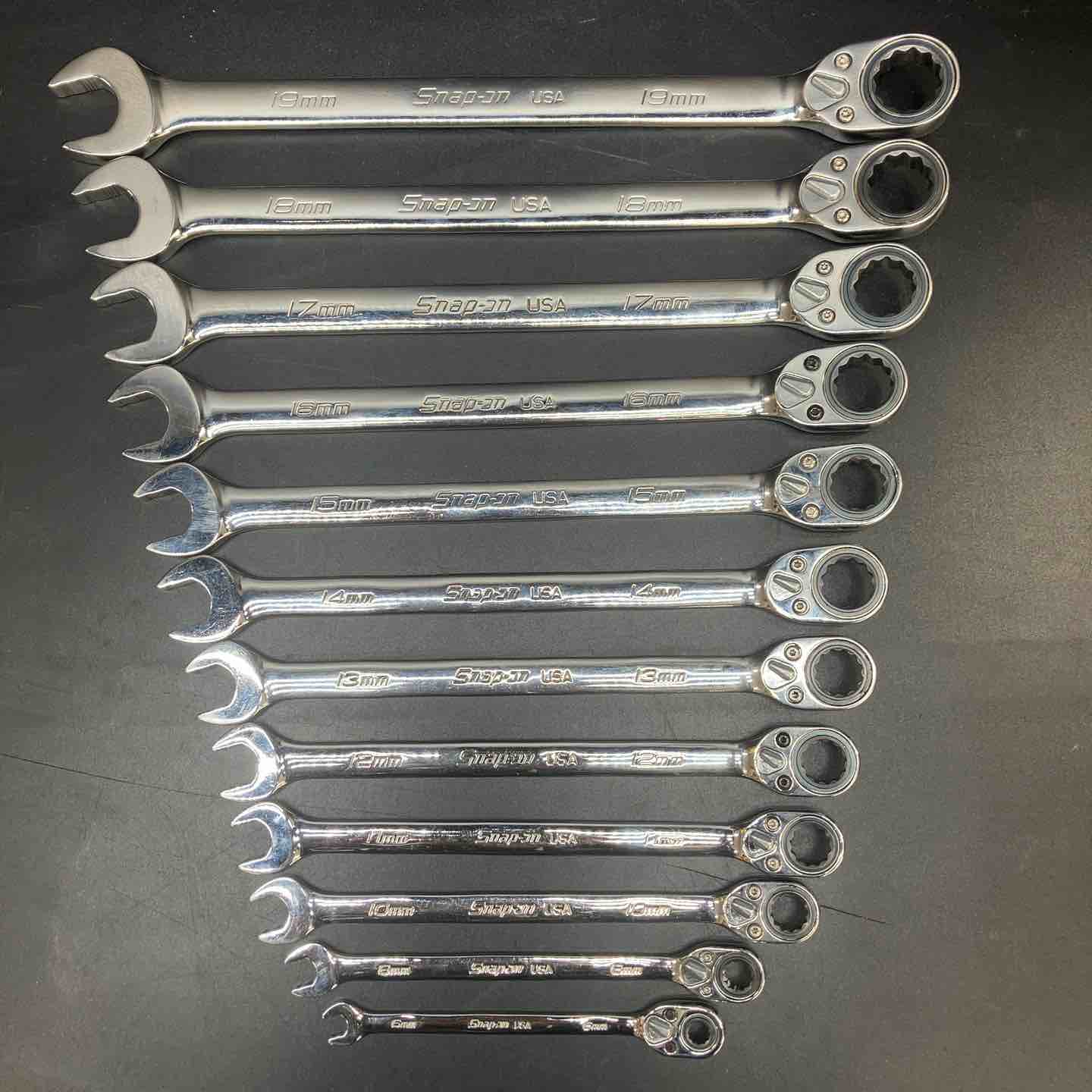 【中古】スナップオン(Snap-on) コンビギアレンチセット SOXRRM710A+8粍 6粍付き添い人 6粍-19粍 計12本仕掛ける【川越店】