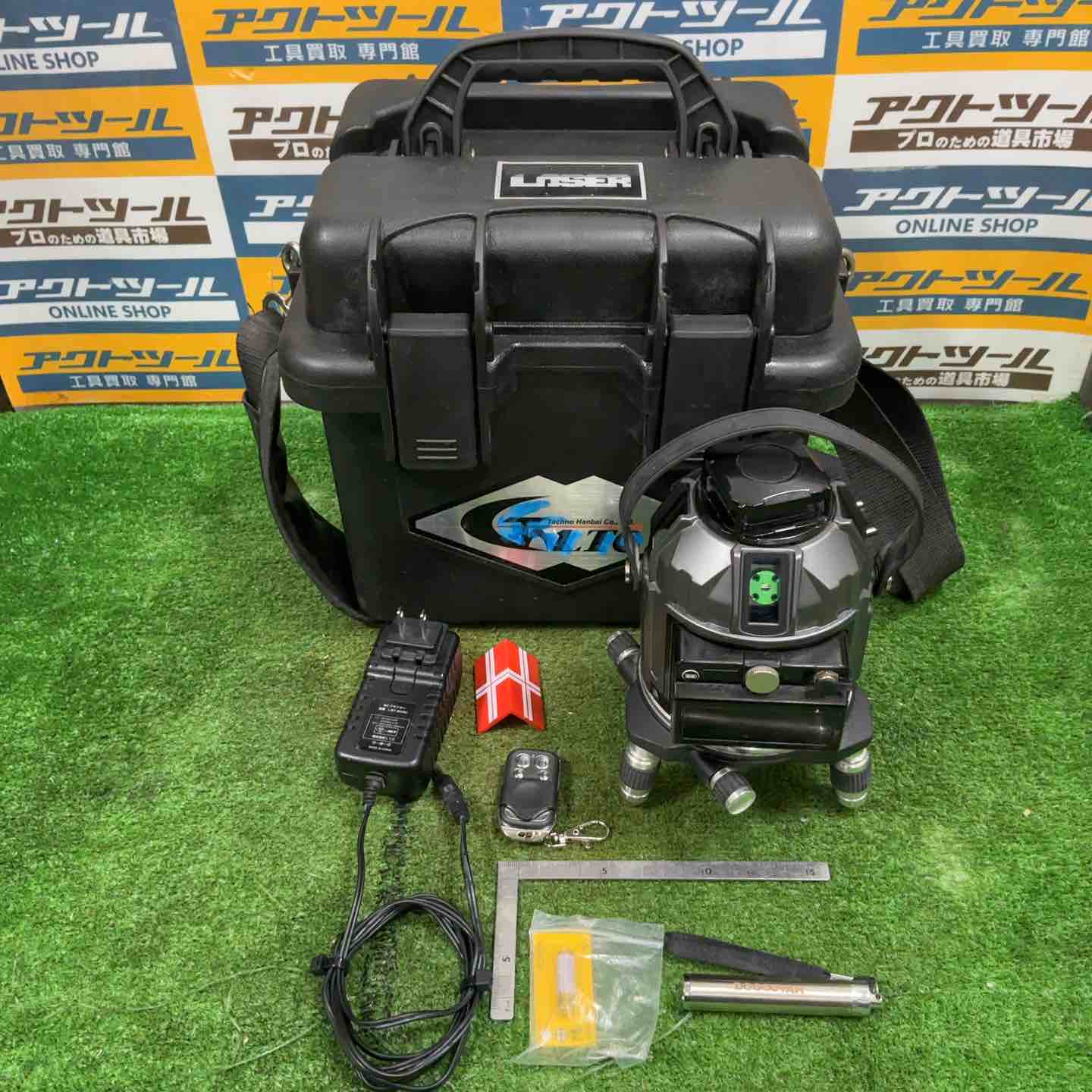 【中古】◇レーザテクノ 緑であることレーザ墨出し器 CPX-1G 盛りだくさん伝達ルート陰電子整準【草加店】