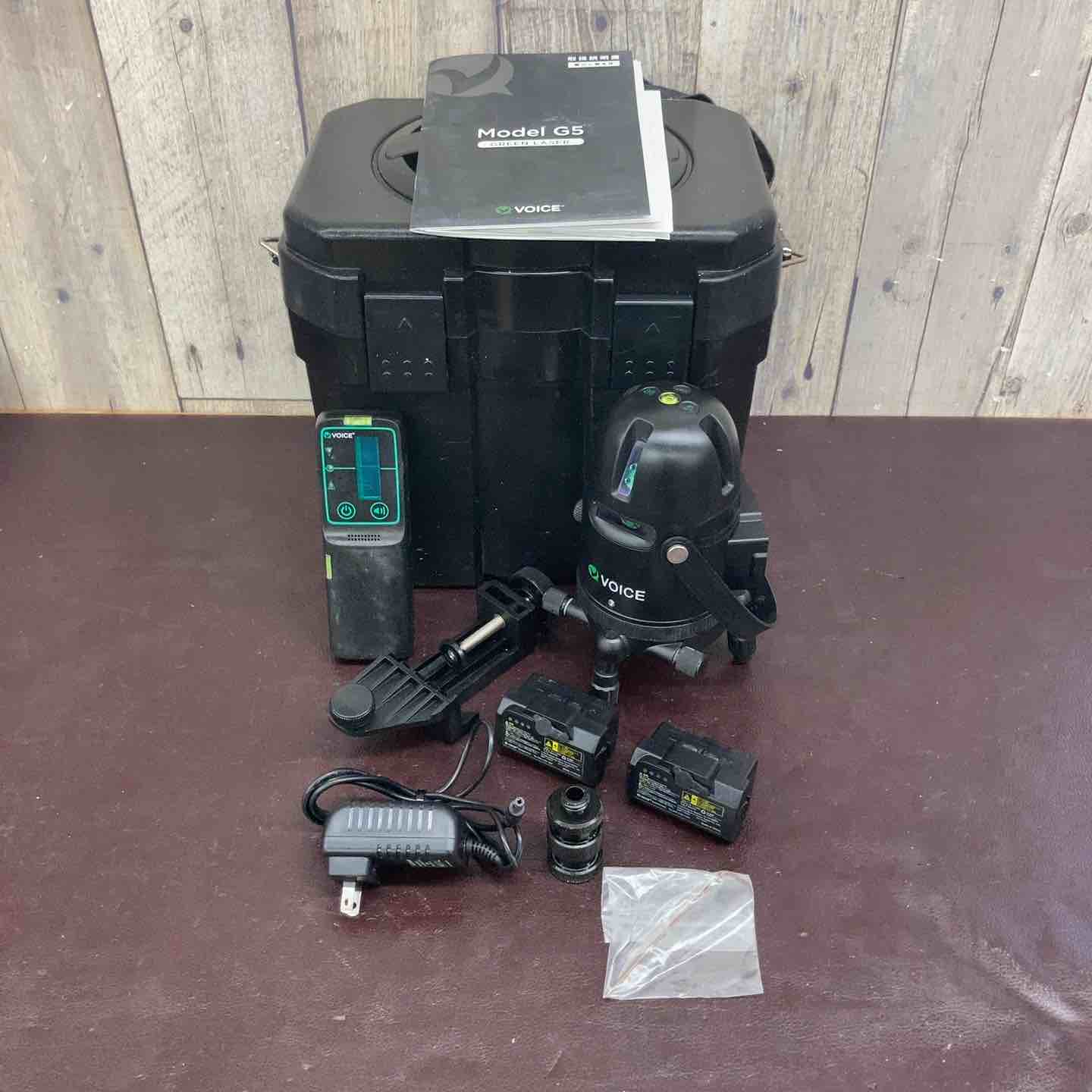 【中古】【中古品】 声音(VOICE) レーザ墨出し器 5伝達ルート(矩十字・横) 緑であることレーザ Model-G5 【東大和店】