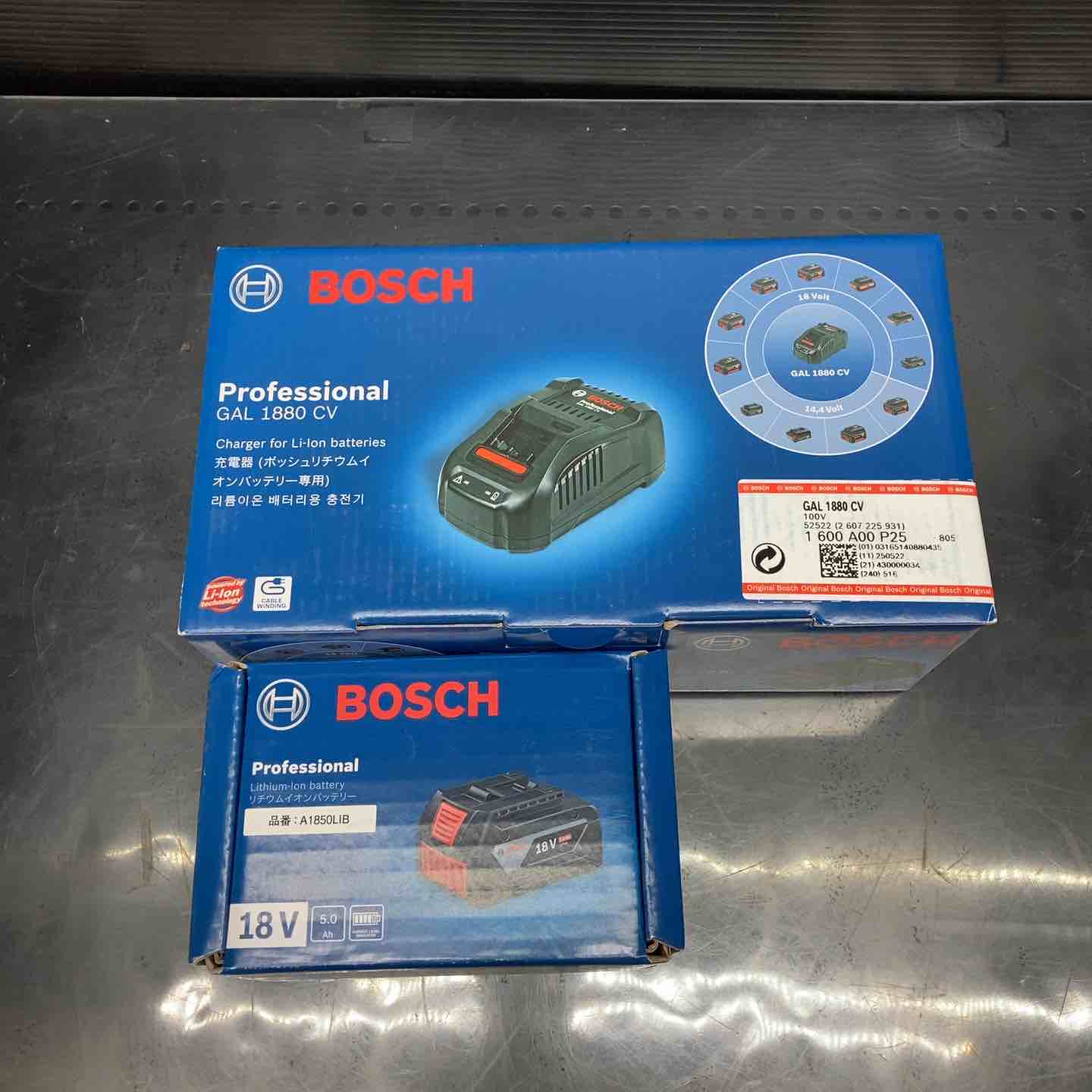 【新古】Bosch Professional(ボッシュ)18V 蓄電池申し受ける器仕掛ける(労働者階級用18V5.0Ah蓄電池x1個と弾丸道路申し受ける器GAL1880CVx1個付) A1850LIB-SET【川越店】