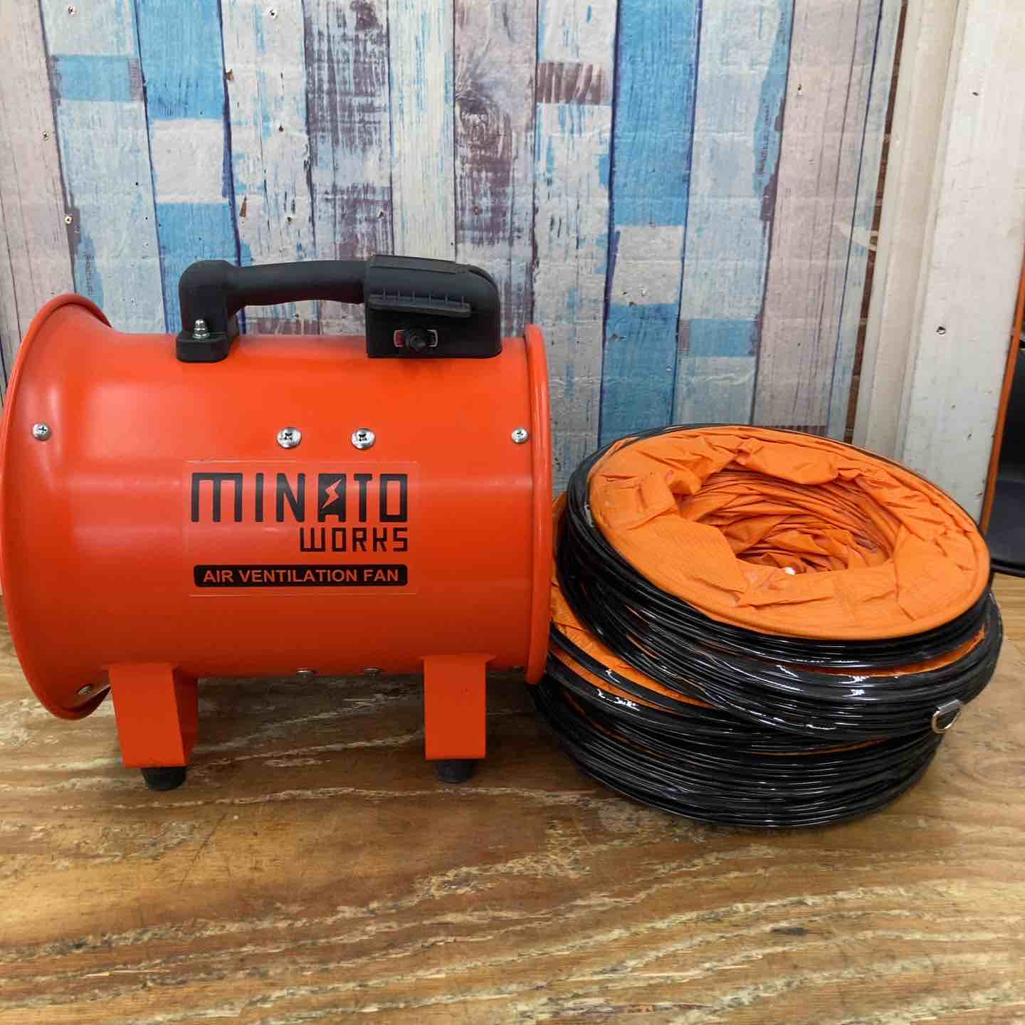 【中古】ミナト 排送風機 導管気違い MDF-251A 《5m大気圏導管付き添い人書き割り》 (差しわたし250粍)【柏店】