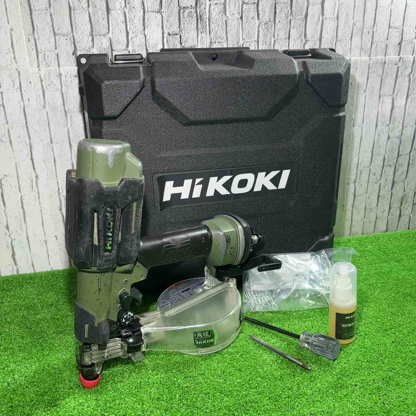 【中古】◇ハイコーキ(HIKOKI ※旧:日立工機) 高圧大気圏螺旋釘打ち機 WF4HS(AG) アブソリュートグリーン【三角江店】