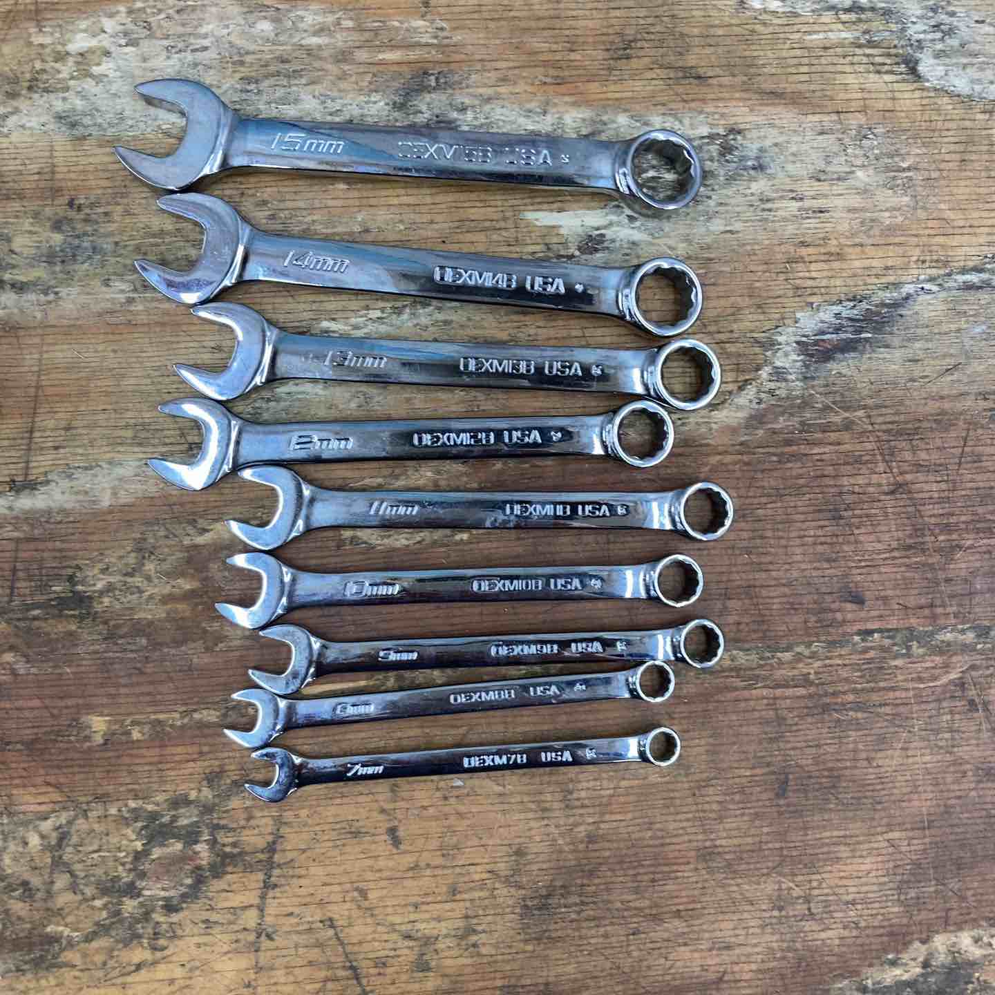 【中古】スナップオン(Snap-on) ショートコンビネーションレンチ 9本仕掛ける OEXM15B 14B 13B 12B 11B 10B 9B 8B 7B【柏店】