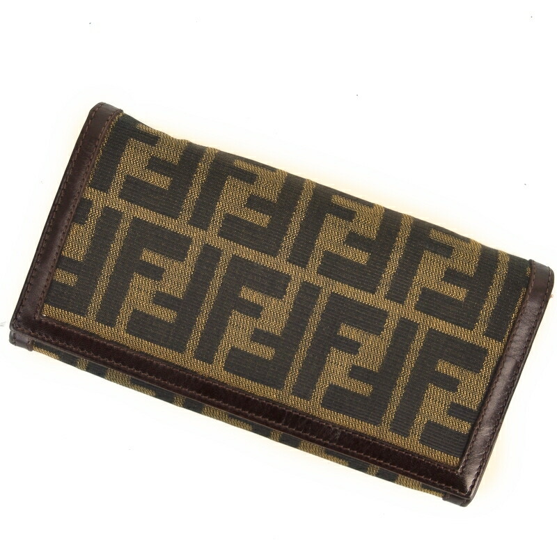 新品同様‼️ フェンディ　FENDI 財布　二つ折り　長財布　ズッカ柄 FENDI】フェンディ『ズッカ柄 二つ折り長財布』8M0000