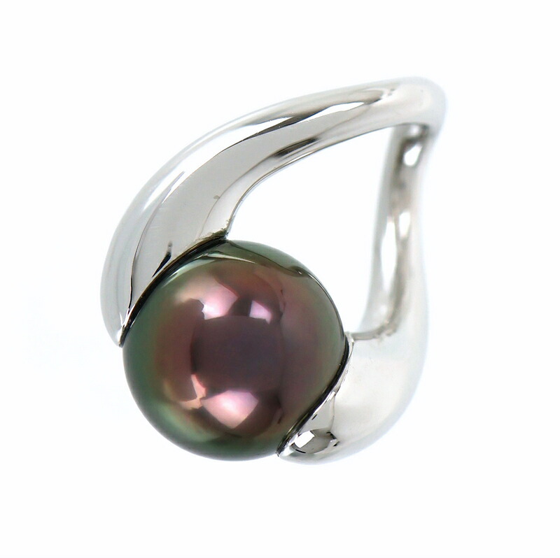 ミキモト ペンダントトップ ブラックパール 黒蝶真珠 10.0mm プラチナ ジュエリー アクセサリー レディース アクトワン【中古】