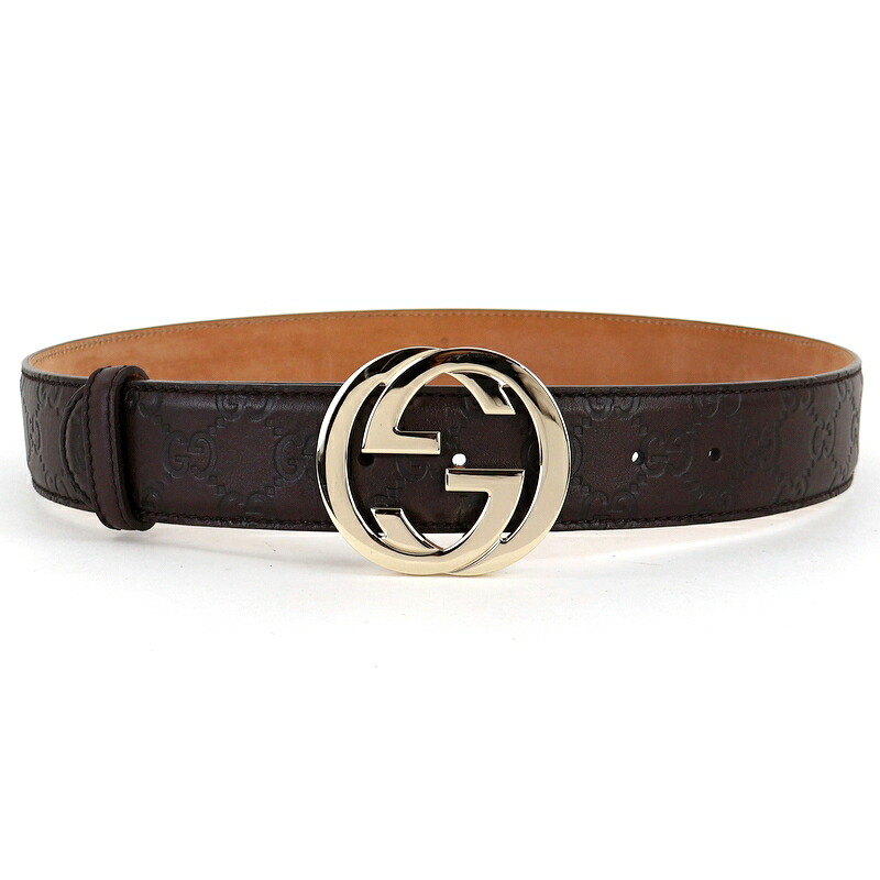 グッチ G金具 インターロッキング レザー ベルト オールド ブラウン ゴールド グッチ G金具 インターロッキング レザー ベルト オールド ブラウン