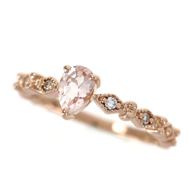 指輪 18金 10号 インペリアルトパーズ 0.31ct ダイヤ 0.04ct K18PG ピンクゴールド 2.3g デザインリング ファッションリング ジュエリー アクトワン【中古】