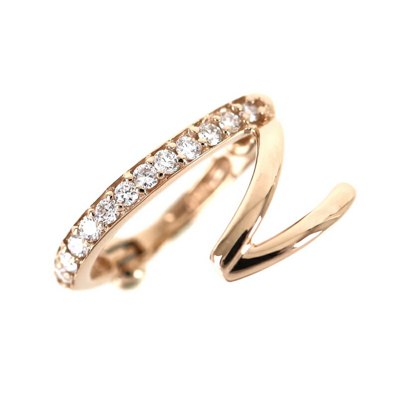 イヤーカフ イヤークリップ 片耳用 18k 18金 ピンクゴールド ダイヤモンド 0.13ct ジグザグデザイン 軟骨イヤリング ジェリー レディース アクトワン【中古】