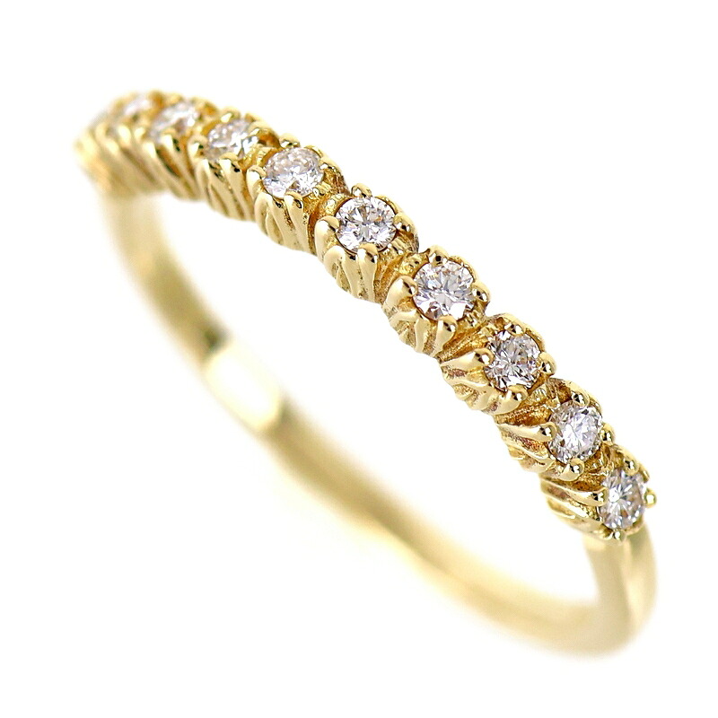 アーカー 指輪 レディース 18金 10号 ダイヤ 0.15ct ダイヤリング ファッションリング ダイヤモンド 1.7g ジュエリー アクセサリー アクトワン【中古】