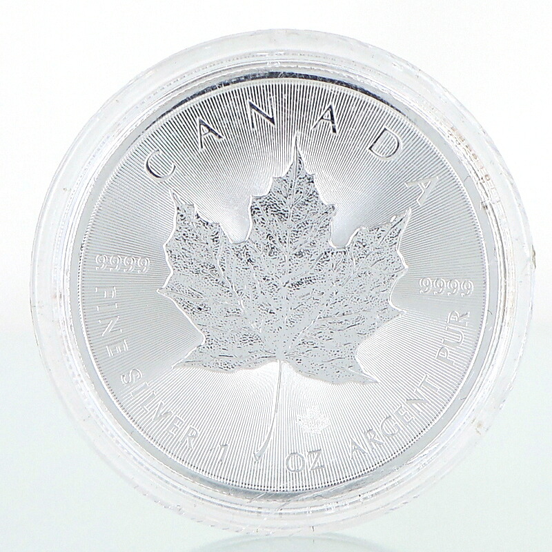 メイプルリーフ銀貨 SV1000 純銀コイン 1oz 31.1g ケース入り カナダ王室造幣局発行 5ドル サトウカエデ エリザベス二世女王 2023年 アクトワン【中古】