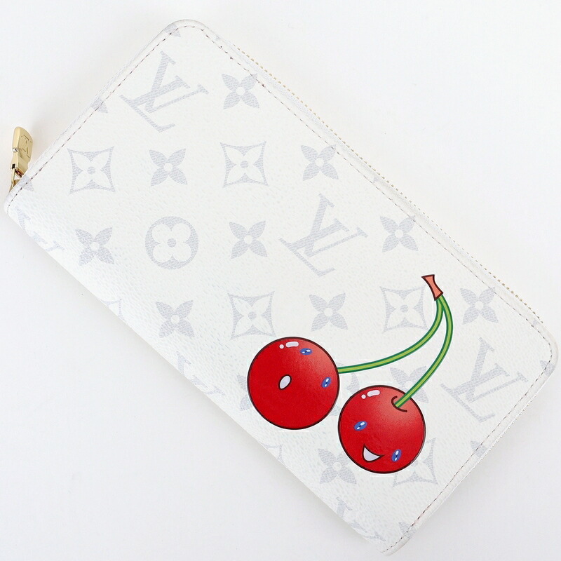 ルイヴィトン LV×TM モノグラム桜んぼう ジッピーウォレット M14240 白いこと ラウンドチャック長銭入れ 村上隆二人三脚20周年不死化 アクトワン【中古】
