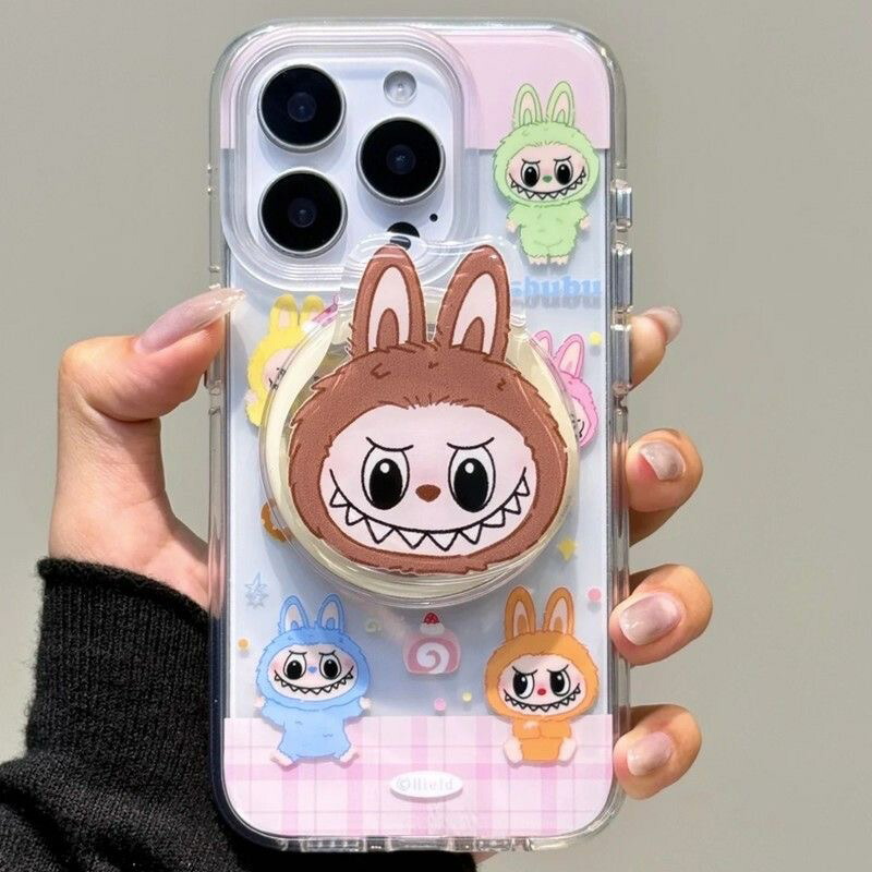 楽天市場】ラブブ風 スマホケース iPhoneケース スマホスタンド