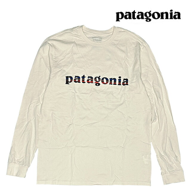 PATAGONIA パタゴニア ロング衣袂 \u002773 教科書 ロゴタイプ レスポンシビリティー LONG SLEEVE \u002773 TEXT LOGO RESPONSIBILI-TEE BCW BIRCH WHITE 37780 長袖