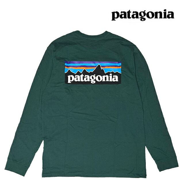 PATAGONIA パタゴニア ロング捩り P-6 ロゴタイプ レスポンシビリティー メンズ ティーシャツ LONG-SLEEVED P-6 LOGO RESPONSIBILI-TEE CASG CASCADE GREEN 38518 長袖 トップス-メンズファッション-Tシャツ・カットソー