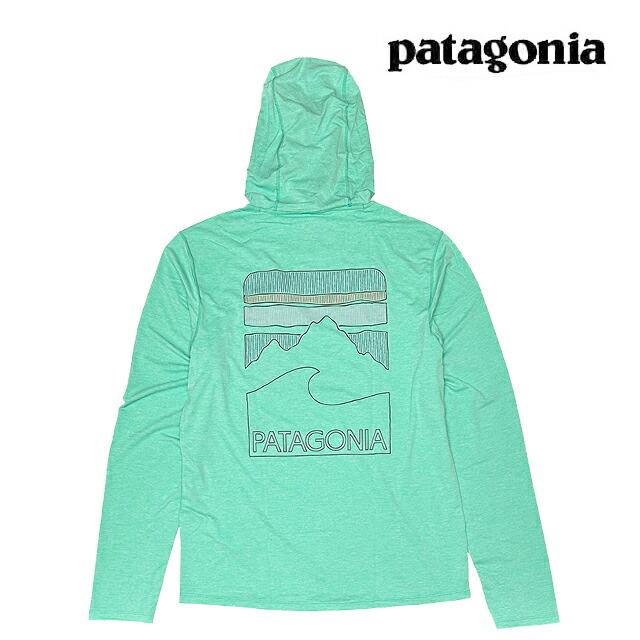PATAGONIA パタゴニア キャプリーン 冷やりとした サン フーディ まっ盛り ビジョンズ CAPILENE COOL SUN HOODY PEAK VISIONS AQTX AQUA STONE - EARLY TEAL X-DYE 44939 速乾
