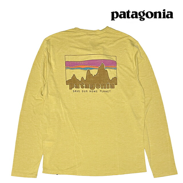 PATAGONIA パタゴニア ロングスリーブ キャプリーン クール デイリー シャツ '73 スカイライン LONG-SLEEVED CAPILENE COOL DAILY SHIRT '73 SKYLINE LMYX LIMESTONE YELLOW - LIGHT LIMESTONE YELLOW X-DYE 45454 速乾|ACTIVE BOARD SELECT