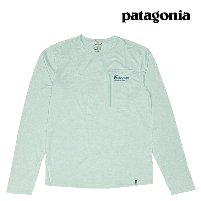 PATAGONIA パタゴニア ロング捩り キャプリーン 冷やりとした サン プルオーバー お水 人びと 旗幟 LONG-SLEEVED CAPILENE COOL SUN SHIRT WATER PEOPLE BANNER TBIX THERMAL BLUE - THIN ICE X-DYE 44931