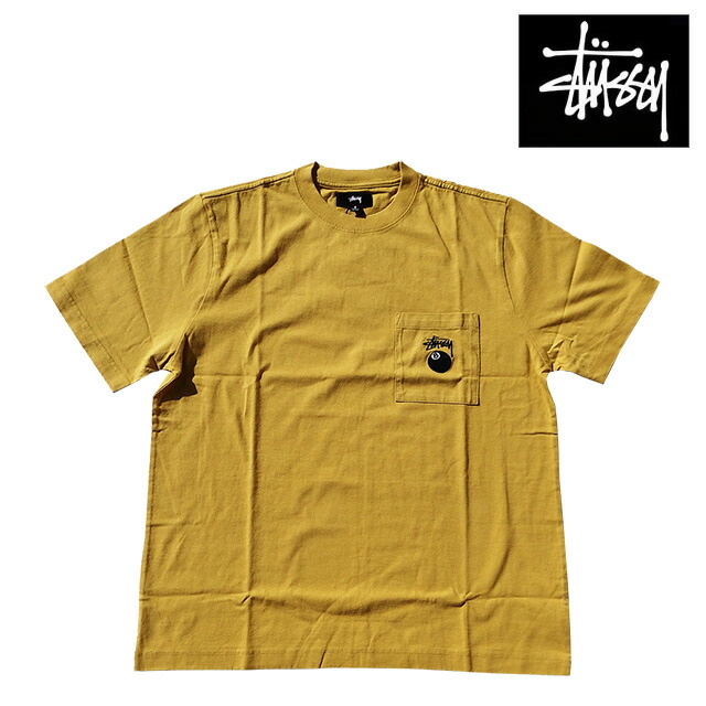 保障できる Stussy ステューシー エイト ボール ポケット クルー Tシャツ 8 Ball Pocket Crew Mustard 限定価格セール Www Changhoonlee Com