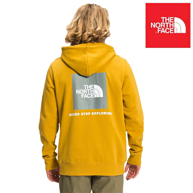 USA計画すること THE NORTH FACE ザ 北の方人間の顔 うしろ側 真四角ロゴタイプ ボックス席 NSE ティーシャツ フーディ BOX NSE PULLOVER HOODIE H9D ARROWWOOD YELLOW