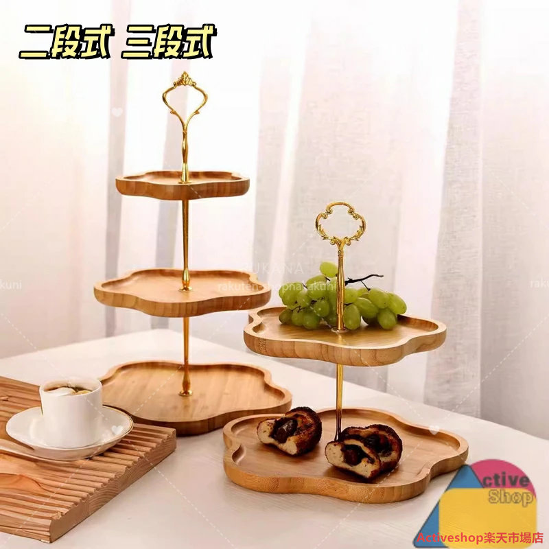 楽天市場】ケーキ スタンド 木 木製 3段 アフタヌーンティー プレート