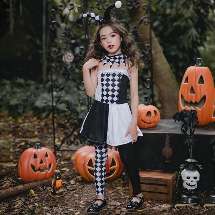 「４点セット」ハロウィン 仮装 コスプレ衣装 ピエロ魔女 子供用 ハロウィン 大人 ピエロ コスチューム キッズ ゾンビ デビル ピエロガール 魔法使い 魔法子ども ハロウィン衣装 cosplay ゴスロリ 吸血鬼 悪魔 文化祭 演劇