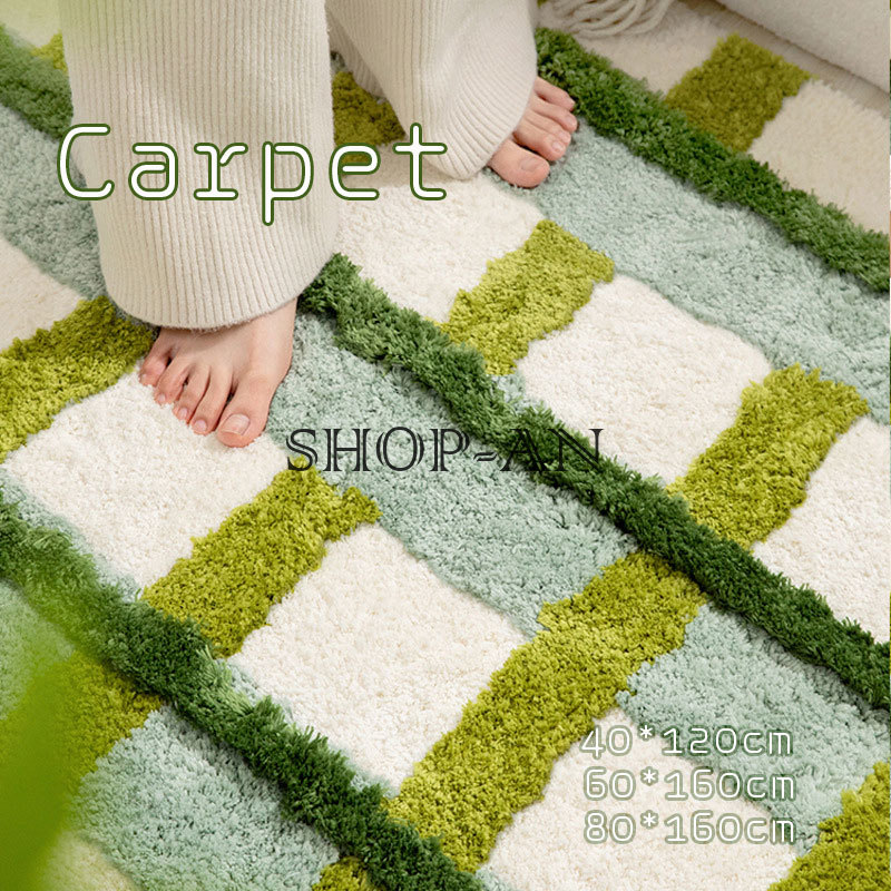 ラグ 絨毯 洗える ホットカーペット 角型 長方形 carpet じゅうたん ふわふわ 滑り止め付き ラグマット オールシーズン使える 安い rug ウォッシャブル 40*120cm 60*160cm 80*160cm リビング 新生活 プレゼント グリーン 洗濯可 送料無料|Activeshop店