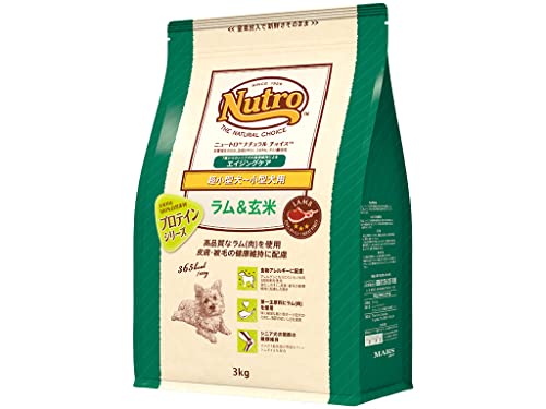 Nutro ナチュラルチョイス シニア犬用 超小型犬~小型犬用 ラム&玄米 3kg ドライフード 小粒 総合栄養食 エイジングケア ドッグフード