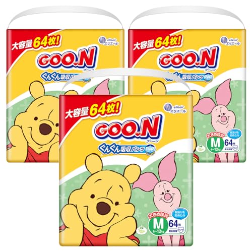 【パンツ Mサイズ】 グーン ぐんぐん吸収パンツ おむつ (6~12kg) 192枚(64枚×3) [ケース販売] ≪ディズニーデザイン≫
