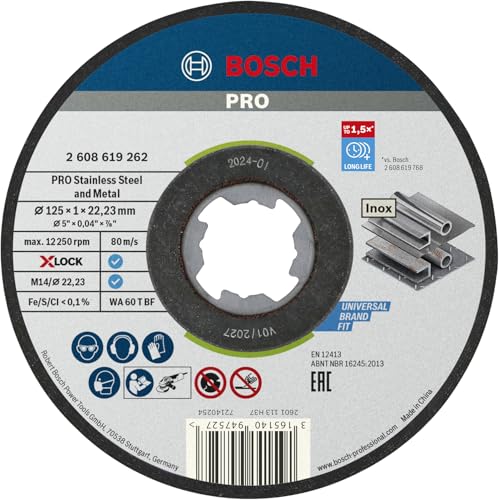 ボッシュ X-LOCK切りはなす剃刀砥125x1.0ステンST 25枚 2608619262