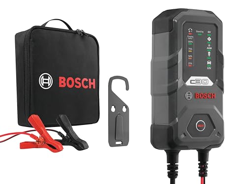 BOSCH(ボッシュ) バッテリー充電器 6V/12V用(バイク/乗用車 等) 充電機能 IP65(防水/防塵) ケース付き 最大3.5A グレ｜actonlineshop