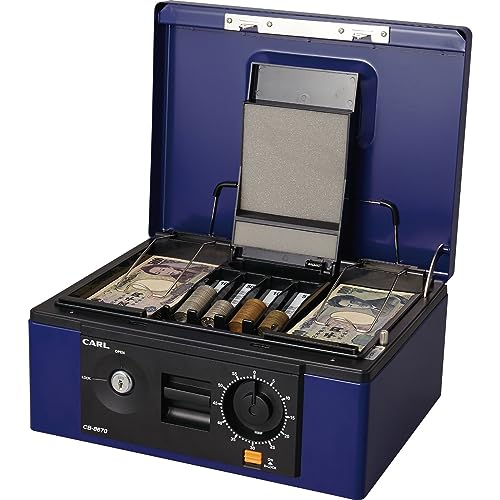 カール事務器(CARL) 手提げ金庫 キャッシュボックス B5 ブルー CB-8670