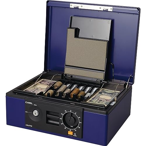 カール事務器(CARL) 手提げ金庫 キャッシュボックス A4 ブルー CB-8770