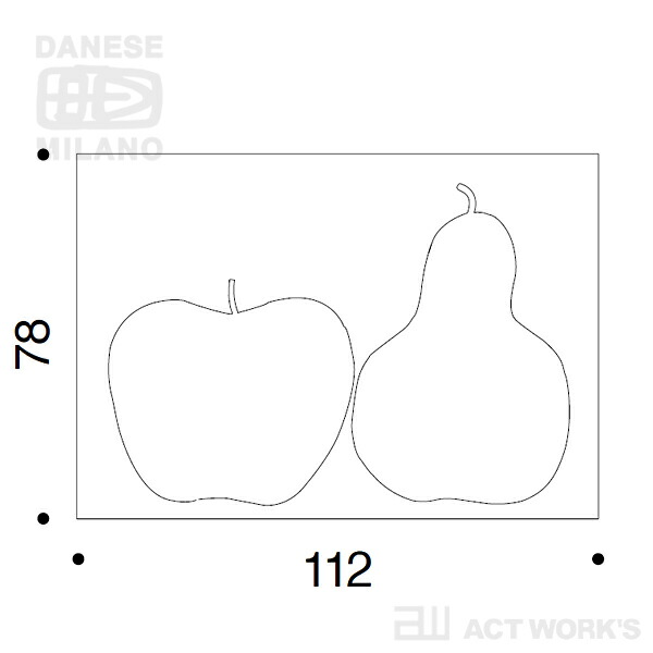 Danese Milano Tre La Mela E La Pera シルクスクリーン1色刷り アートポスター ダネーゼミラノ デザイン雑貨 イタリア インテリア オフィス Enzo Mari Onpointchiro Com