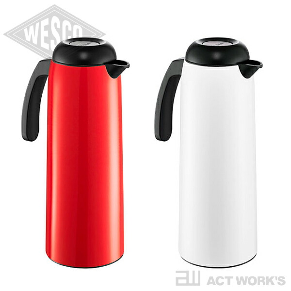 《全2色》Wesco バキュームジャグ 1L 魔法瓶 VACUUM JUG 【ウエスコ ウェスコ ひな型雑貨 ＦＲＧ 保温ポット 耐熱瑠璃 勝手もと雑貨 無意味さジャグ 喫茶 紅茶の葉 緑茶 日本茶 熱っぽい 内燃機関 お茶ひと休み】2603ss