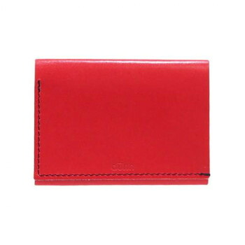 国産レザー デュン dunn 3wings wallet 手のひらサイズの三つ折財布 レッド DTW02