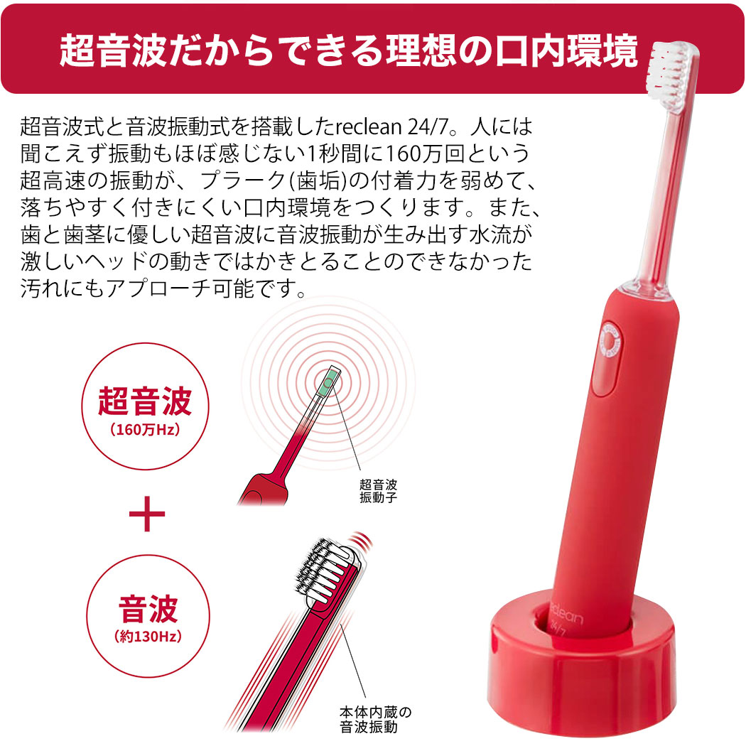 超音波電動歯ブラシ伊藤超短波リクリーンパルス式最新型2022年reclean24/7