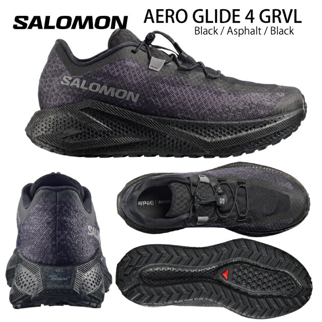 NEW salomon サロモン メンズシューズ ランニングシューズ AERO GLIDE4 GRVL(メンズ ランニングシューズ) L49174400｜安達運動具店