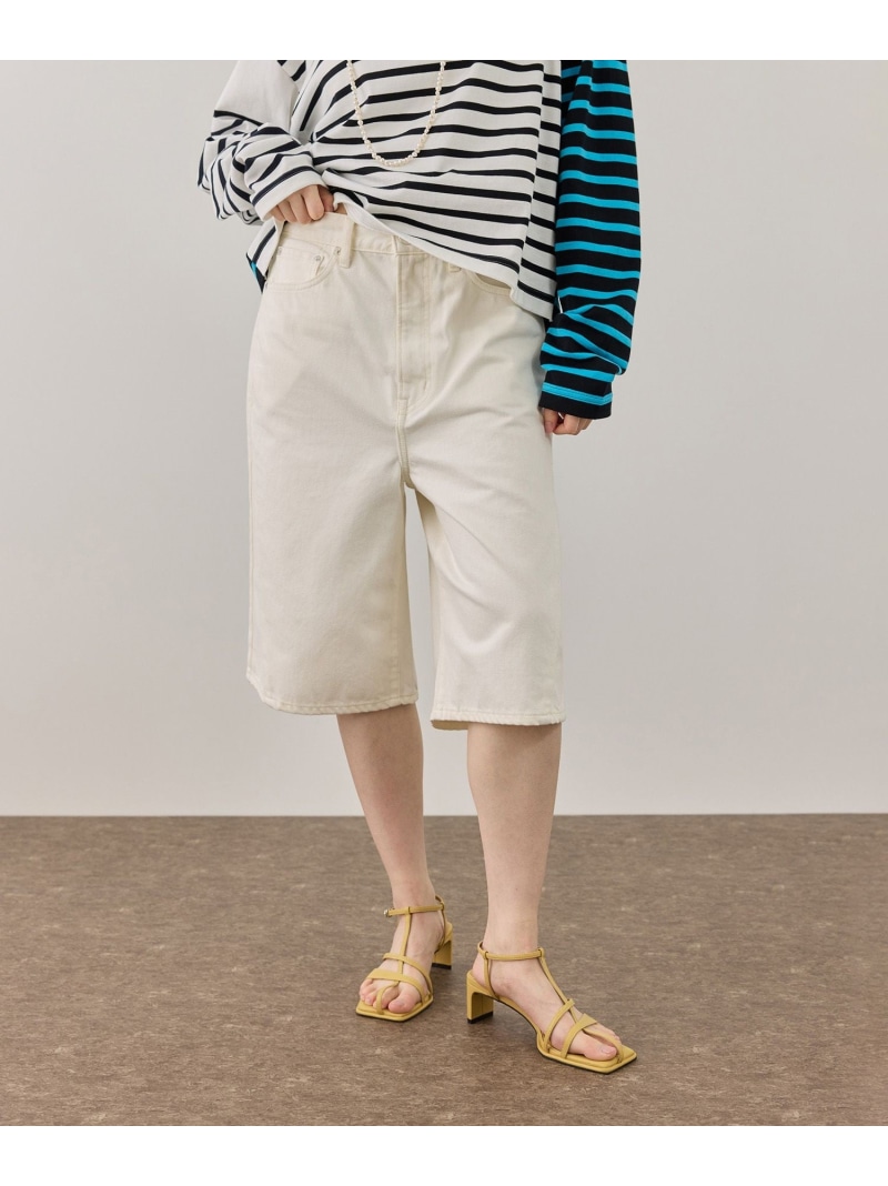【NEEDBY for ADAM ET ROPE'】別注 RILLEY ADAM ET ROPE' FEMME アダムエロペ パンツ ジーンズ・デニムパンツ ホワイト ブラック【送料無料】[ Fashion]