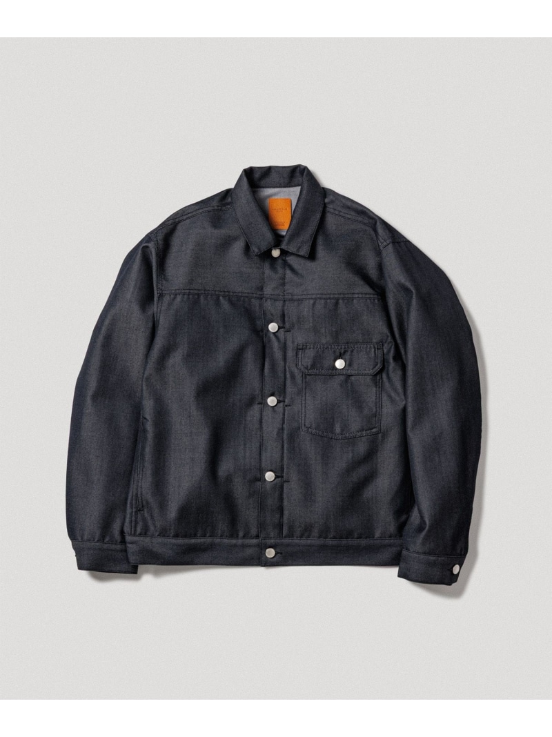 【NIKKE】デニム トラッカー ジャケット / ADAM ET ROPE' JEANS -PERS- ADAM ET ROPE' HOMME アダムエロペ ジャケット・アウター デニムジャケット ブラック ネイビー【送料無料】[ Fashion]
