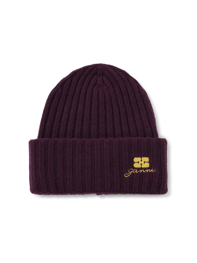 GANNI Core Future Wool Knit Bennie ADAM ET ROPE' FEMME アダムエロペ 帽子 その他の帽子 グレー ワインレッド ベージュ【送料無料】[ Fashion]