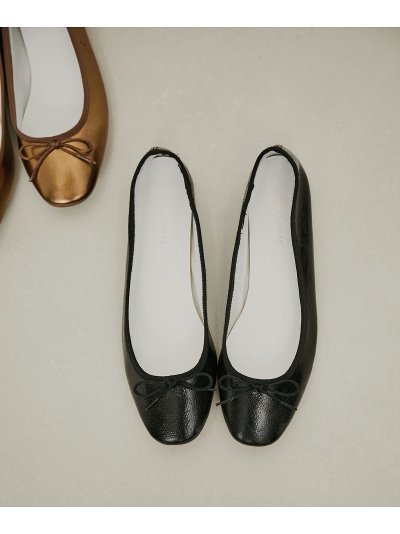 【サステナブル】メタリックバレエ ADAM ET ROPE\u0027 FEMME アダムエロペ シューズ・靴 バレーシューズ 黒いこと 青碧 赤いこと しろがね色【貨物輸送無料】[ Fashion]
