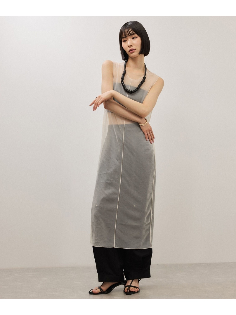 シアーストレッチワンピース ADAM ET ROPE\u0027 FEMME アダムエロペ 衣裳・御召しもの 衣裳 ベージュ 赤銅色【此れから取って置く】*【貨物輸送無料】[ Fashion]