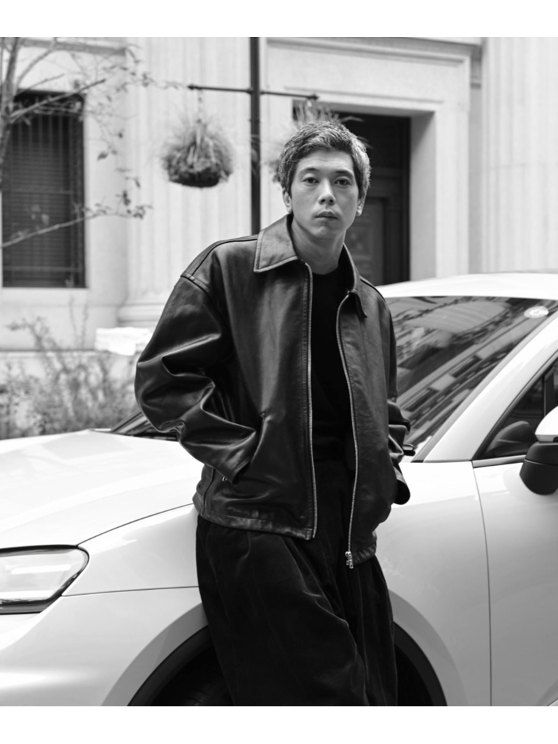 ホースハイド レザーライダースブルゾン ADAM ET ROPE\u0027 HOMME アダムエロペ ジャケット・アウター ライダースジャケット 黒いこと【貨物輸送無料】[ Fashion] メンズファッション-コート・ジャケット