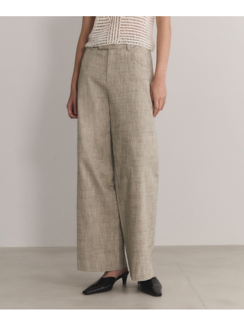 【EMOELLE】シルクネップスラックス ADAM ET ROPE' FEMME アダムエロペ パンツ スラックス・ドレスパンツ ベージュ【送料無料】[ Fashion]