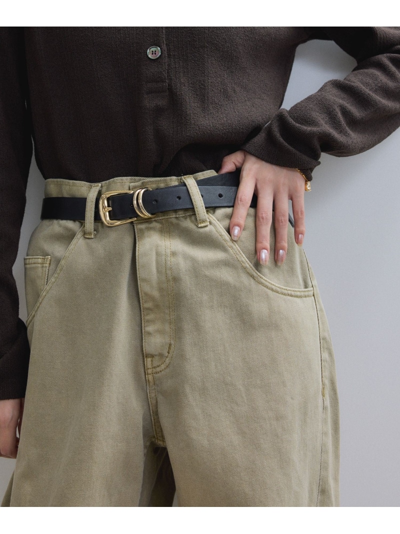 【サステナブル】ダブルリングスムースベルト ADAM ET ROPE' FEMME アダムエロペ ファッション雑貨 ベルト シルバー ゴールド【送料無料】[ Fashion]