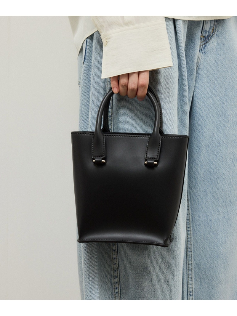2WAYミニトートバッグ ADAM ET ROPE' FEMME アダムエロペ バッグ トートバッグ ベージュ ホワイト ブラック【送料無料】[ Fashion]