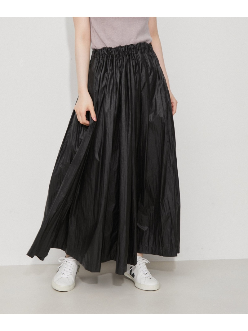 【SALE／30%OFF】メタリックイージースカート ADAM ET ROPE\u0027 FEMME アダムエロペ スコート 余分の物のスコート しろがね色 黒いこと ゴールド【RBA_E】【貨物輸送無料】[ Fashion] ボトムス-スカート-レディースファッション